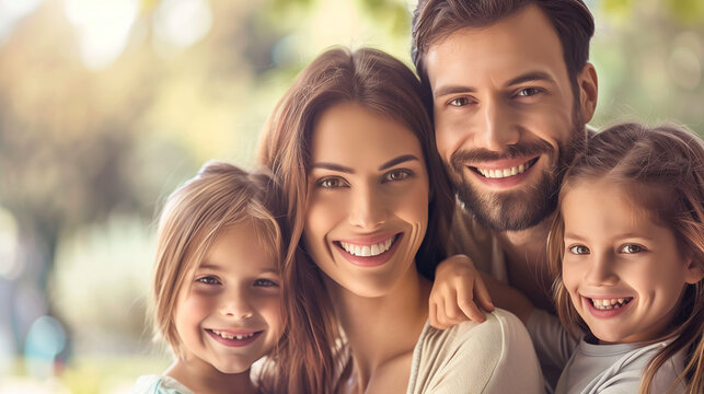 Casual portrait of a healthy, attractive young family 