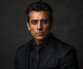 Fototapeta premium Man in black suit and tie