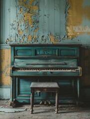 old piano in the old style.