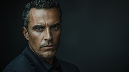 Man in black shirt and tie