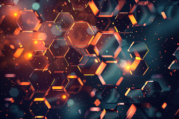 Digitaler Abstrakter Hintergrund mit dynamischen sechseckigen Formen