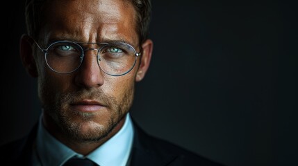 Businessman in suit and glasses