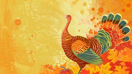retro funky mod thanksgiving background 
