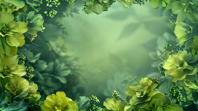 Refreshing lime and bright yellow florals contrast with deep green.