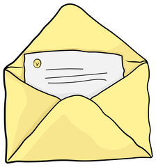 yellow envelope with letter without background