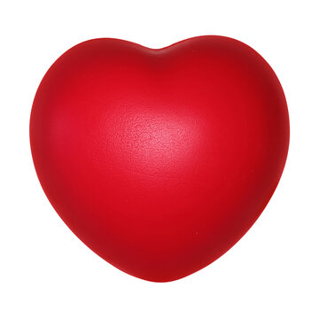 A red love heart isolated on a white background