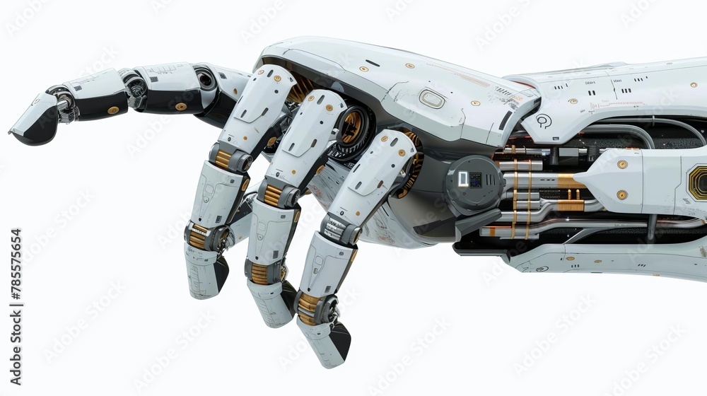 Aufkleber robot hand isolated on white background futuristic technology concept 3d rendering