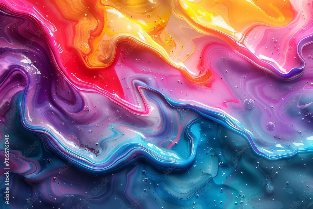 Poster this image showcases a stunning blend of colors creating a glossy and sleek wave pattern that is bot