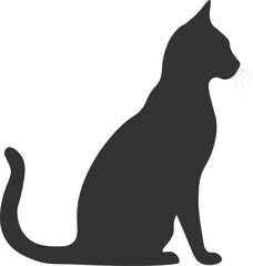 Silhouette of a sitting cat. Vector illustration
