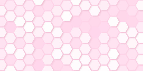 Template Design , Geometric Hexagon abstract background. Pink hexagon image Vector and illustration