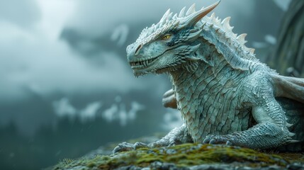 Majestic Dragon Standing in Full Glory Generative AI