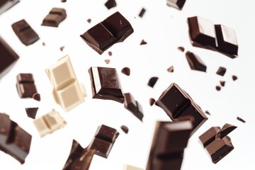 Variety of Dark and Milk Chocolate Bars Generative AI