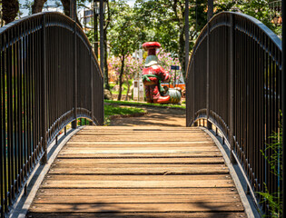 Wooden and iron bridge