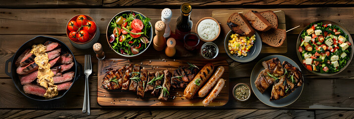 Rustic Table Spread of Outback-Inspired Recipes: From Grilled Steak to Kangaroo Sausage