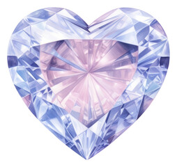 Naklejka na ściany i meble PNG Diamond heart gemstone jewelry white background