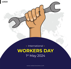 1st May Labor Day Poster for Social Media Vector