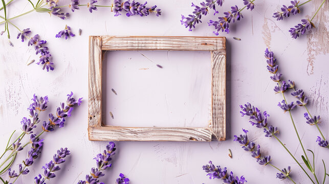 lavender and wood frame
