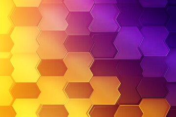 Violet and yellow gradient background with a hexagon pattern in a vector illustration