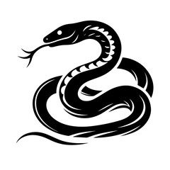 Snake Dark Silhouette Tattoo Style