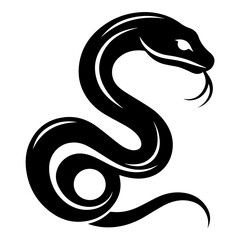Snake Tattoo Dark Silhouette Illustration
