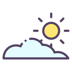 weather with sun and cloud icon