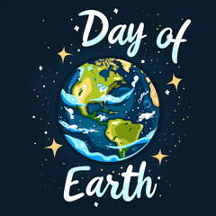 Day of earth greeting card poster