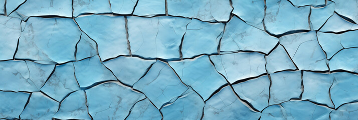 Vast canvas of cracked earth revealing natures abstract artistry. A network of deep cracks forms a natural mosaic, resembling an arctic expanse - obrazy, fototapety, plakaty