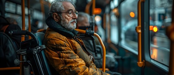 Compassionate Bus Driver Assists Passengers, Ensuring Comfort and Safety. Concept Public Transport, Commute Safety, Passenger Assistance, Compassionate Service