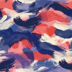 Abstract Expressionist Brushstrokes in Vivid Colors