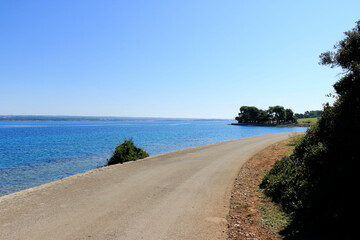 concrete road in National park Brioni, Croatia