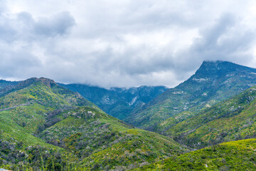 Mountain landscape with clouds