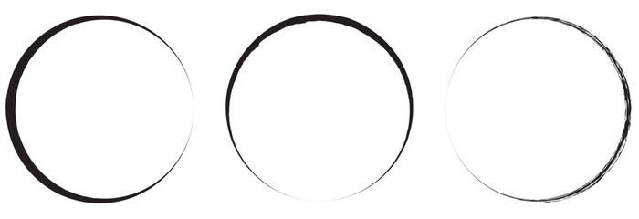 vector brush strokes circles of paint on white background. eps10