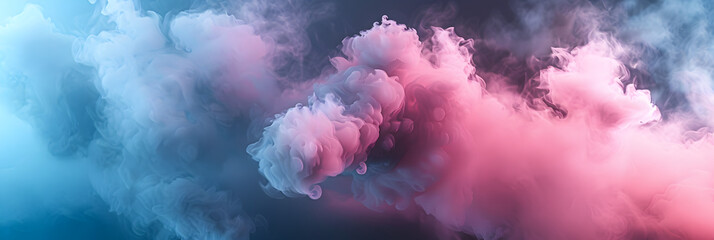 Enigmatic elegance dreamy pastel teal and pink smoke on abstract background - obrazy, fototapety, plakaty