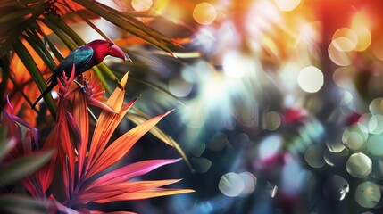 Tropical Nature Abstract. Vibrant and Colorful - An abstract representation of tropical nature,...
