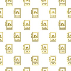 Solid fuel boiler line icon seamless pattern isolated on white background