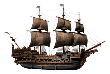 PNG Pirate ship watercraft sailboat vehicle - obrazy, fototapety, plakaty
