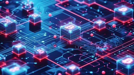 Fototapeta premium blockchain works and its applications beyond cryptocurrency such as in supply chain management or healthcare
