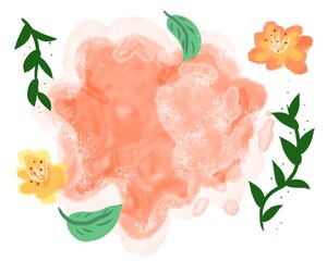 hand drawn watercolor illustration of flowers