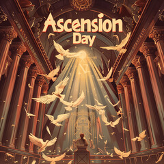 Ascension day greeting card poster