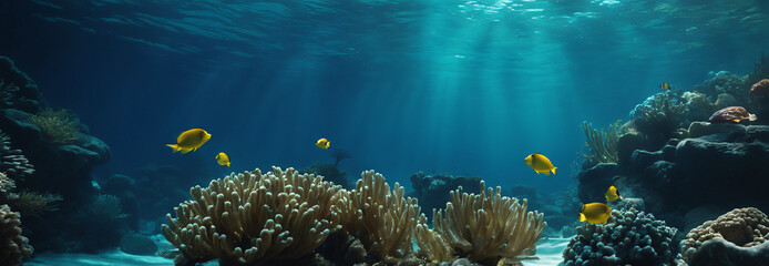 Under water ocean / landscape underwater world, scene blue idyll nature