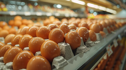 Eggs in the supermarket - obrazy, fototapety, plakaty