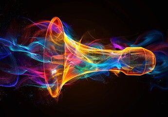 Obraz premium Abstract Colorful Sound Wave Visualization.
