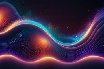 Photo sur Plexiglas Ondes fractales fractal burst background Mesmerizing Waves of Neon Light An Abstract .