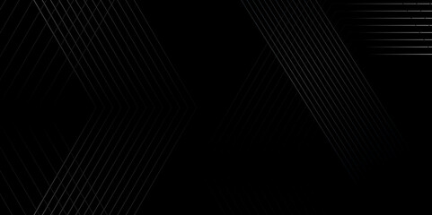 Vector thin tech abstract black and white background. modern diagonal futuristic gradient line element minimal creative design. black background and white line backdrop diagonal line texture with wall - obrazy, fototapety, plakaty