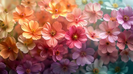 Vibrant Floral Tapestry in Pastel Hues Generative AI