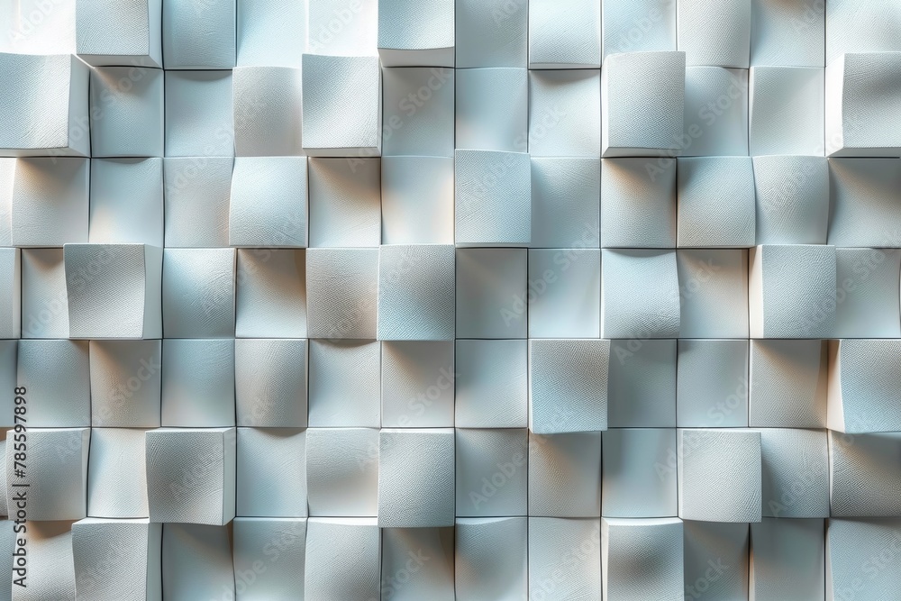 Aufkleber 3d illustration of geometric shaped white cubes in a repetitive pattern creating a modern texture