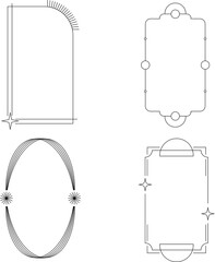 Flat design minimalist linear frame set