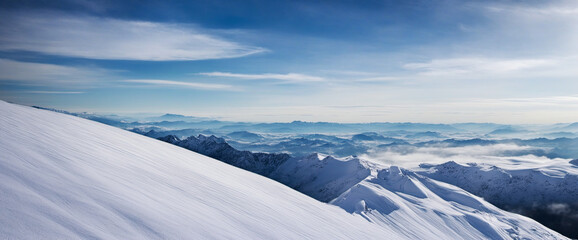snowflakes snow blue sky - winter background banner, beautiful landscape