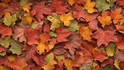 Naklejka na ściany i meble many colorful leaves - autumnal background
