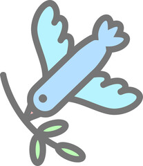 Easter bird icon. Christian religious outline symbol of saint bird. Pictogram for holly spring holiday.